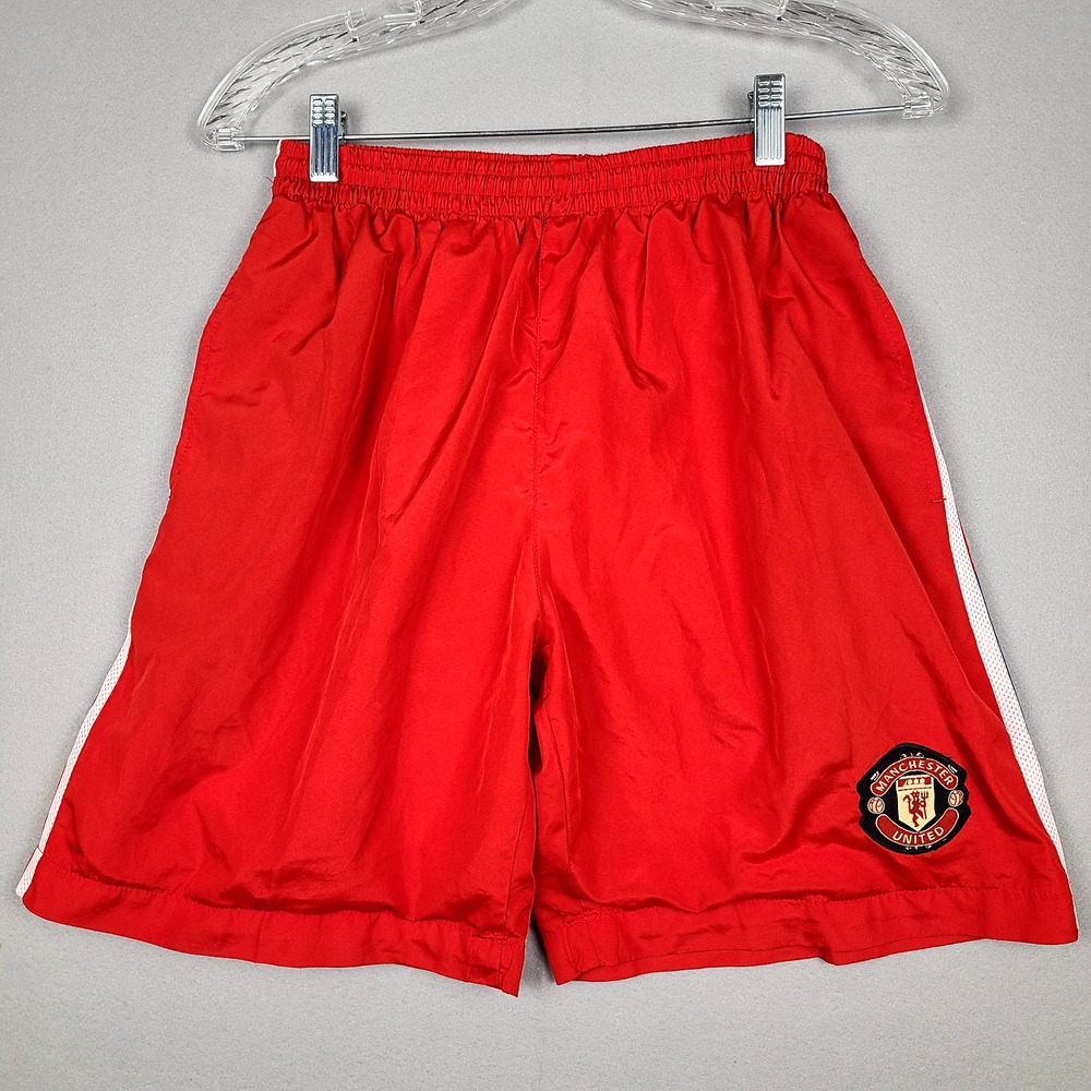 VTG Official Manchester United Shorts Mens M Red Athletic Elastic Waist Pull On